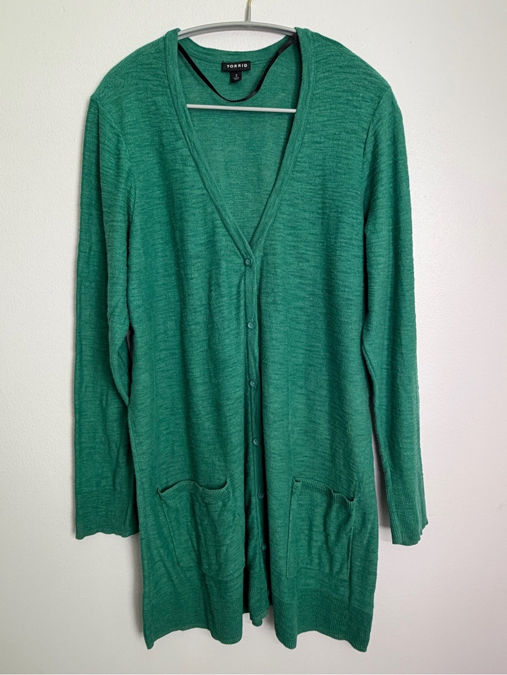 Torrid Light Emerald Green Longline Cardigan Sweater Size 2 (2X)